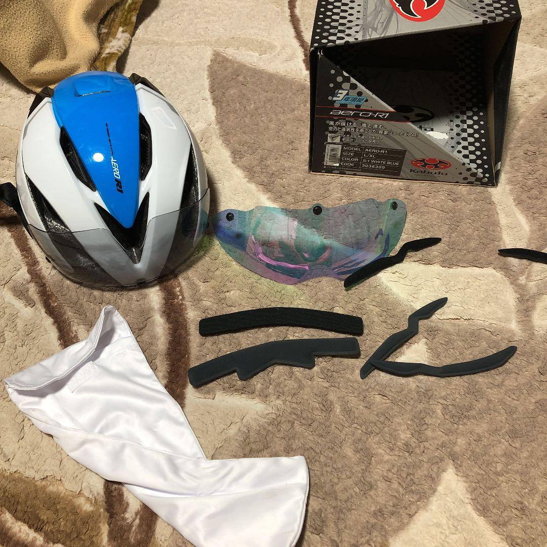 R1ヘルメット 白青