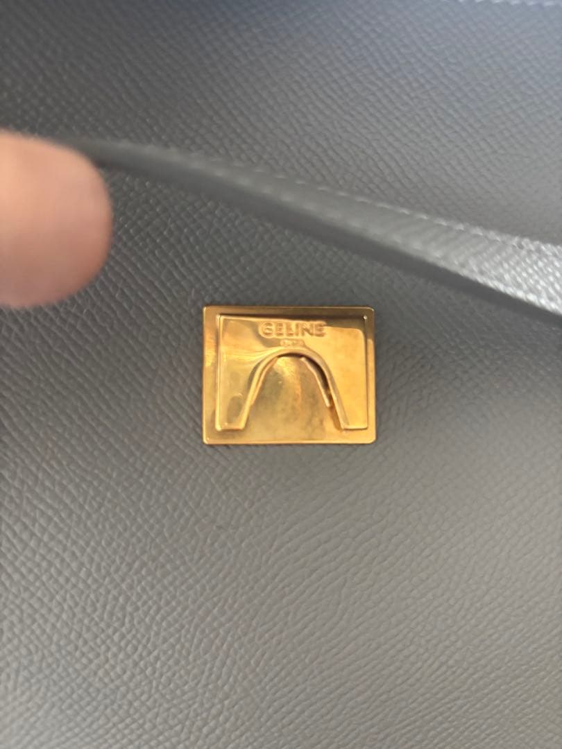 【極美品】【値下げ】CELINE ベルトバッグ　グレー/水色保存袋付き