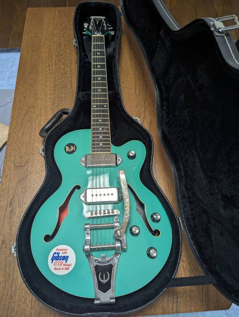 まっちゃん　エピフォン ギター ミントグリーン ハードケース付き