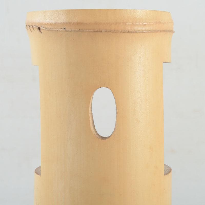 茶道具　指物師　稲垣信斎作　一重切　竹花入　銘「清水」　共布共箱　V　9472