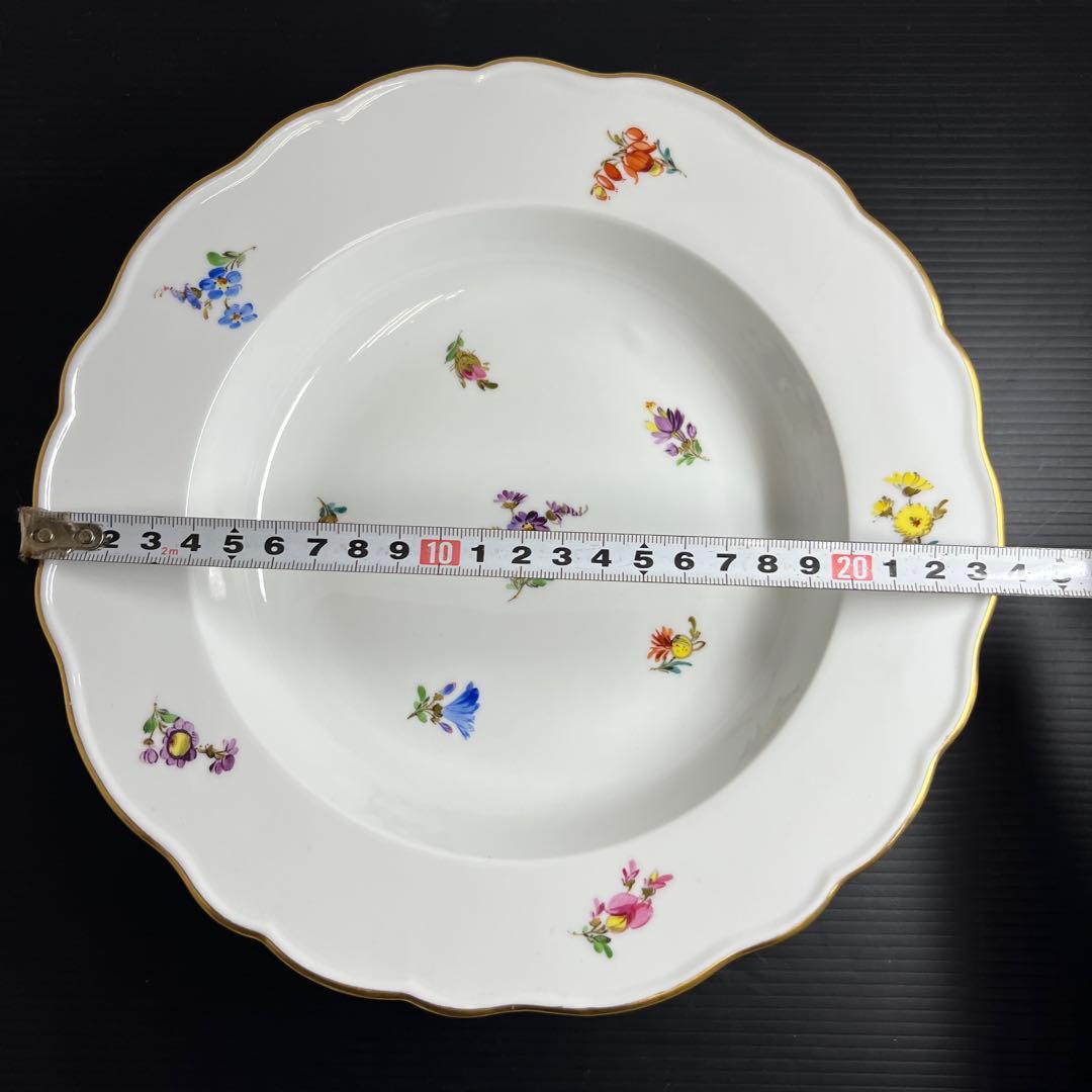 マイセンスキャタードフラワープレートB直径23.5㎝タニチ東な7-1221☆1F