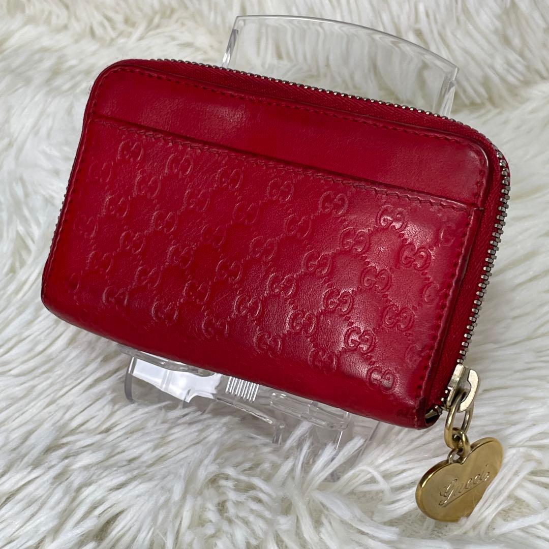GUCCI グッチ ケース ラウンドファスナー 財布 ハート ロゴ GG