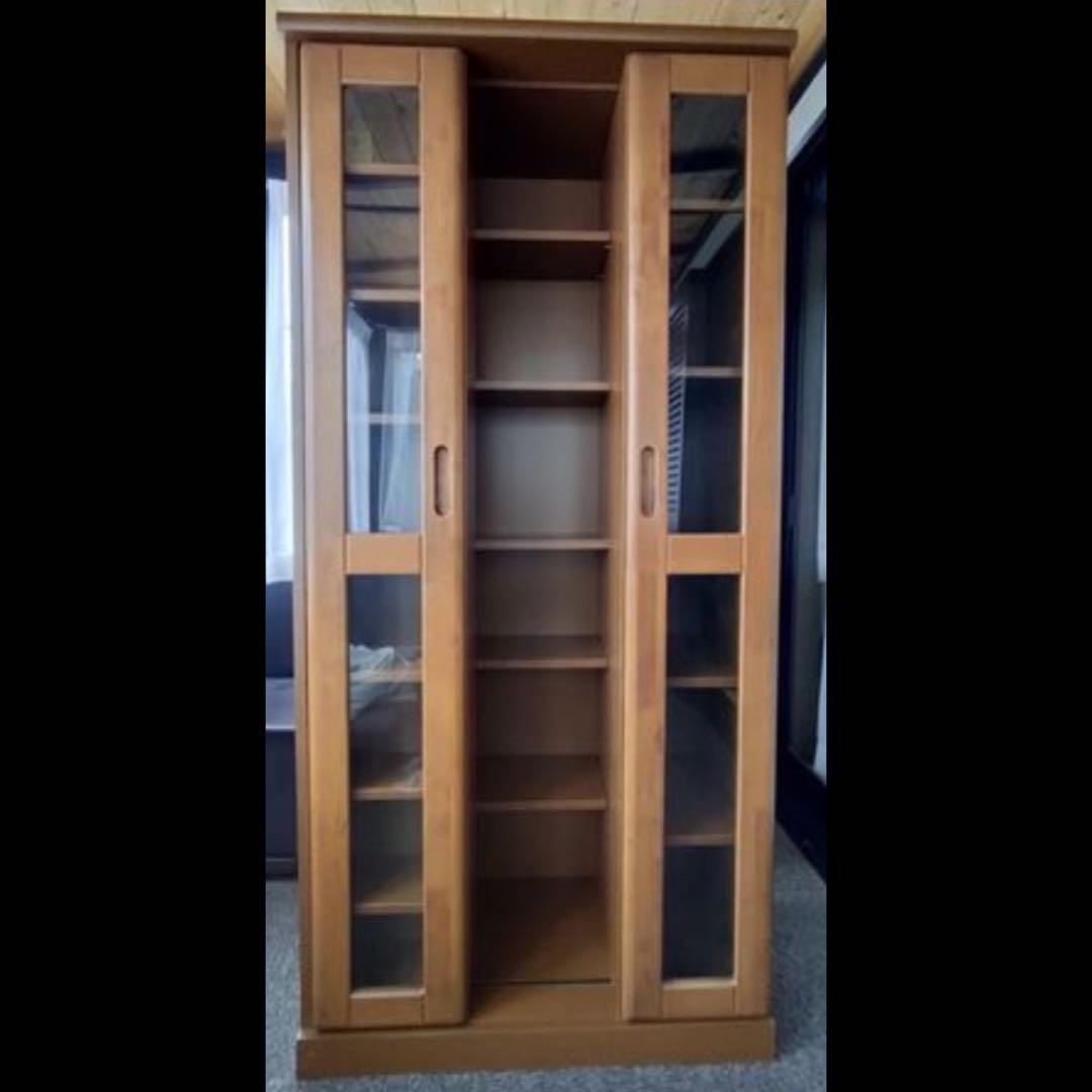 トーク工業　スライド式　本棚　ガラス戸　大型