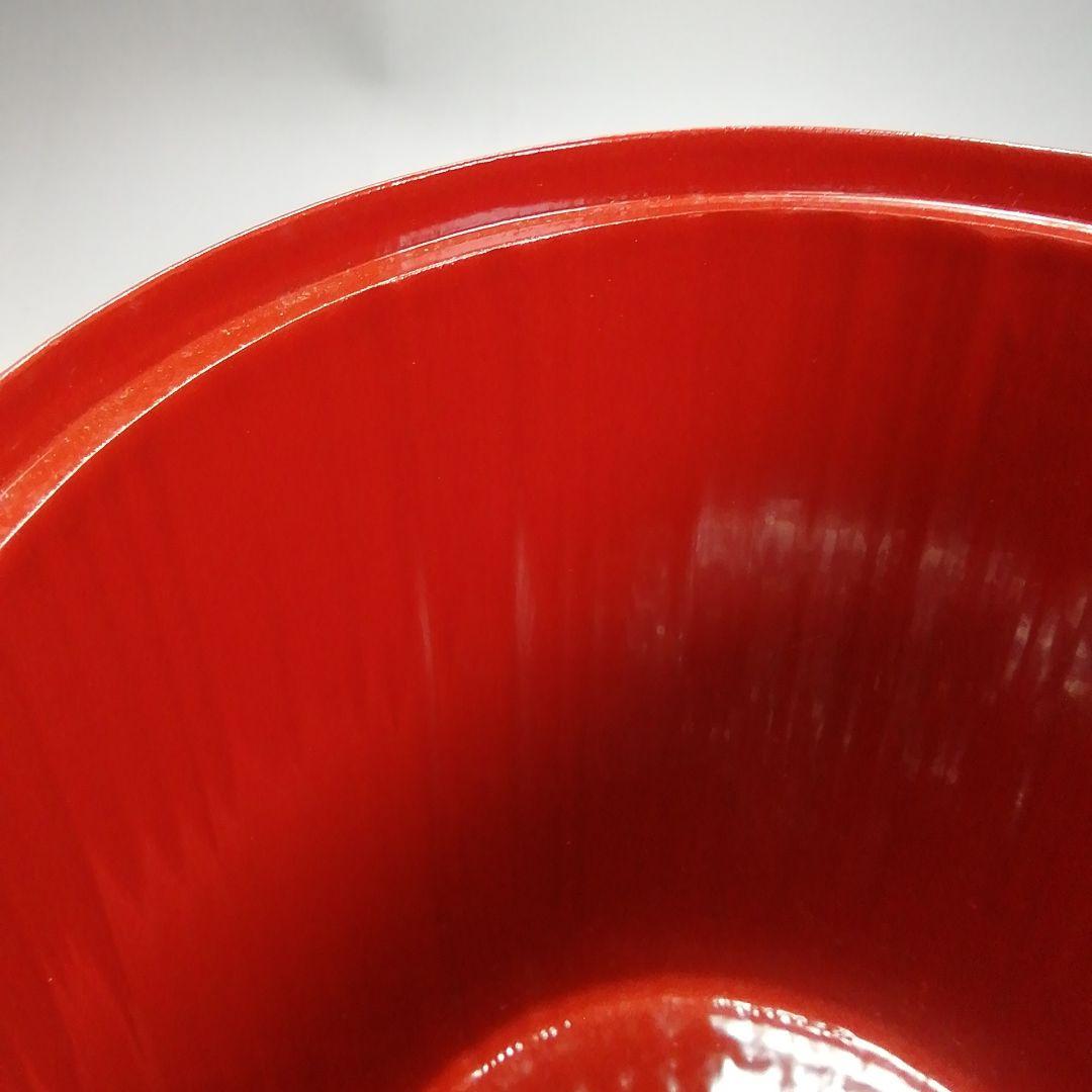 Ｓ４１０　水指　『太鼓胴　朱竹水指』『塗師　助田宗明作』　共箱　茶道具