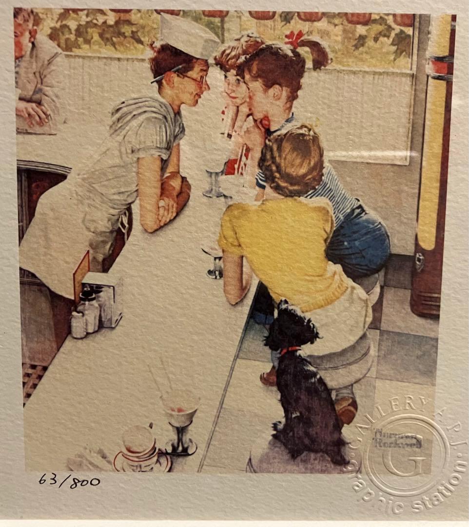 ノーマン・ロックウェル 『ソーダファウンテン』ダイヤモンド・スクリーニング