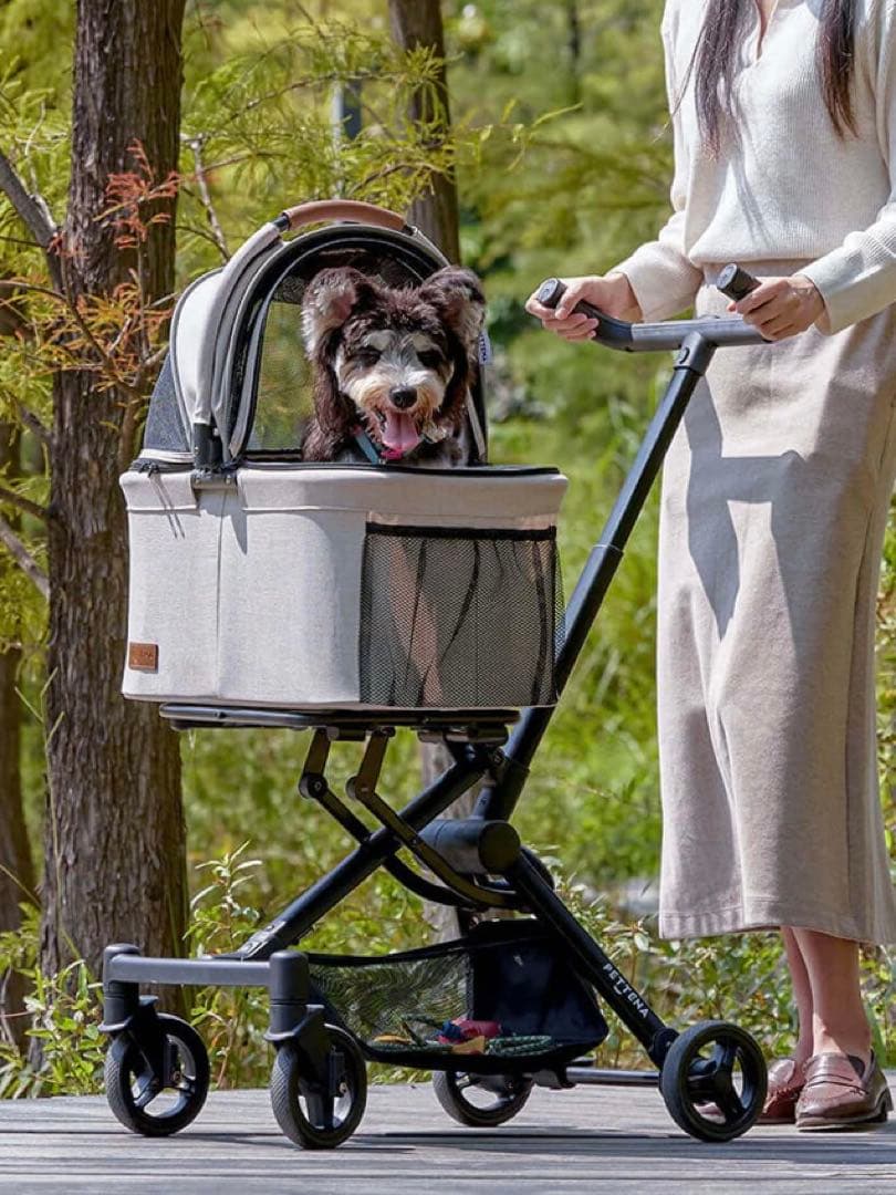 PETTENA 折りたたみ式ペットカート 分離型 ベージュ