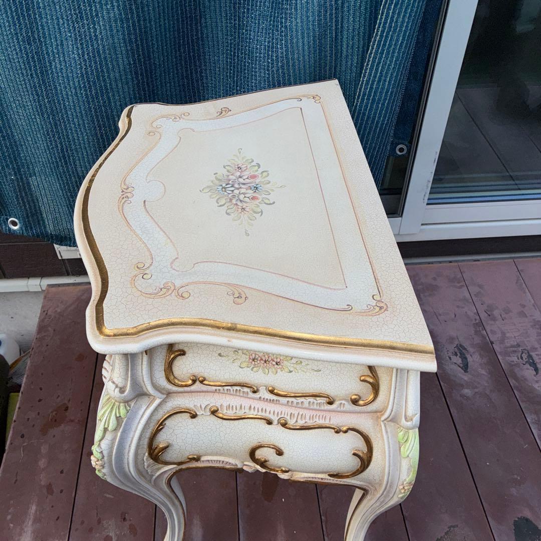 【中古品】RIO FURNITURE　ロココ調コンソールテーブル 引出し2段式