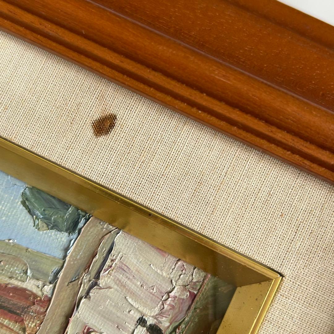 サイン入り　在銘 油彩画 【オビドス礼拝堂】建物風景 インテリア　美術品