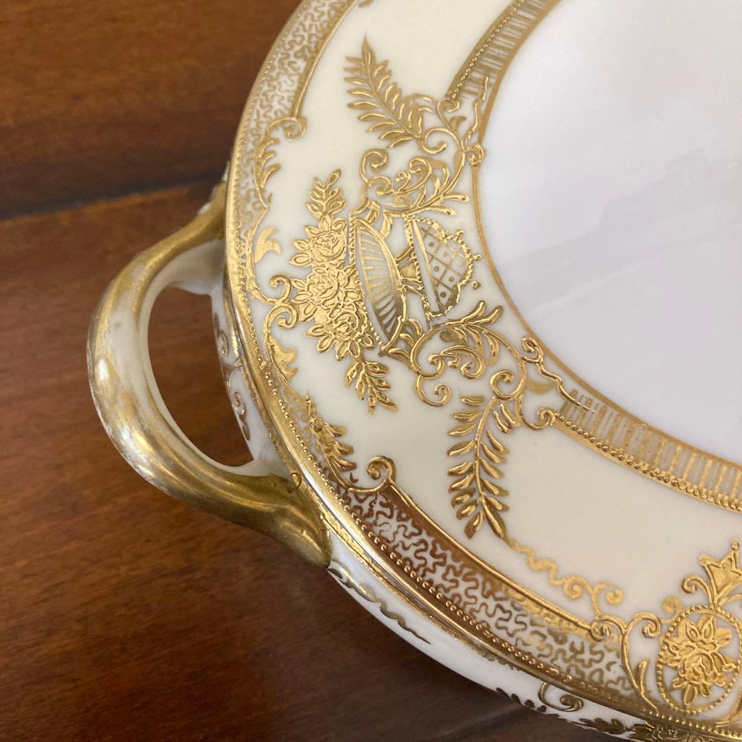 SALE 未使用品　オールドノリタケ　スープチューン　 アンティーク　金彩