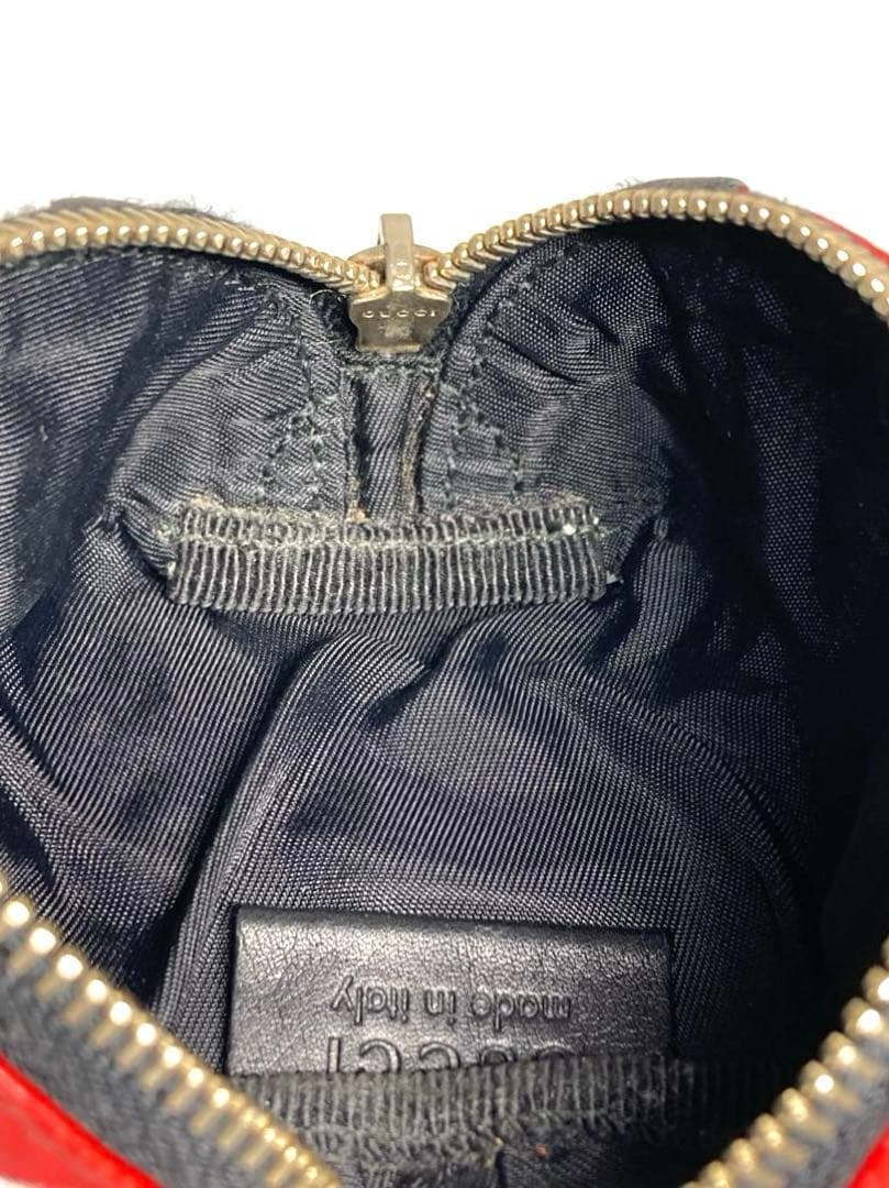 良品　 グッチ　グッチシマ　レザー　てんとう虫　ケース　ミニポーチ