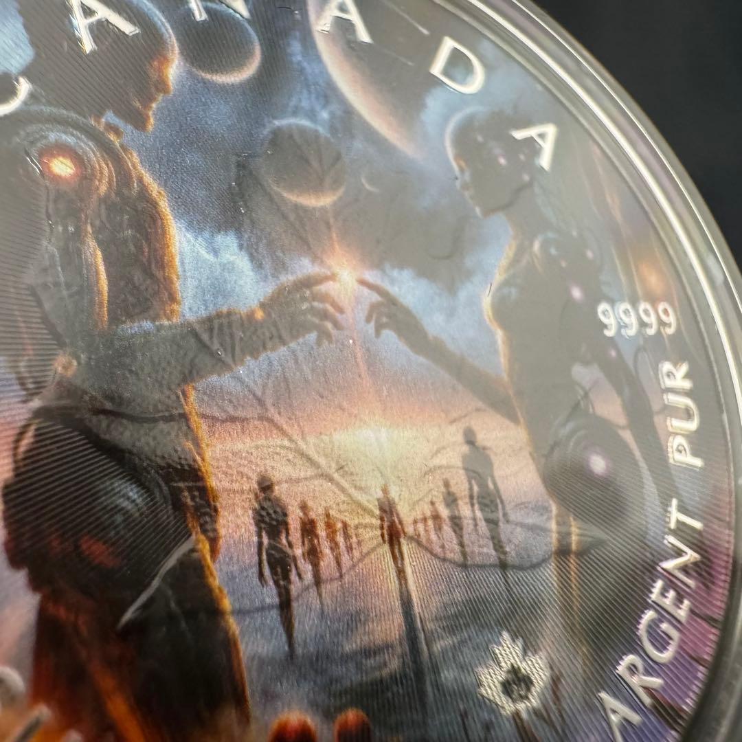 メイプルリーフ 銀貨 アストロノーツ 両面カラー ブラックルテニウム 1オンス