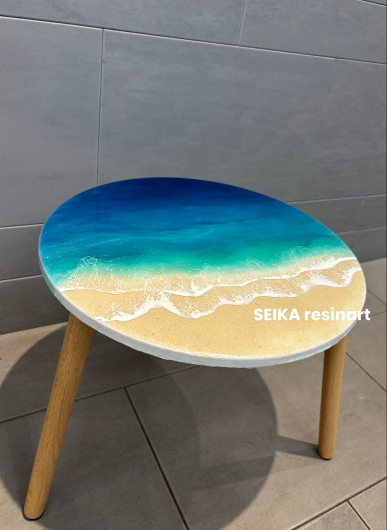 レジンアート　ミニラック　サイドテーブル　ミニラック　海レジン　ミニテーブル