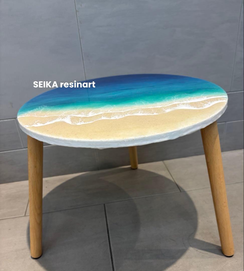レジンアート　ミニラック　サイドテーブル　ミニラック　海レジン　ミニテーブル