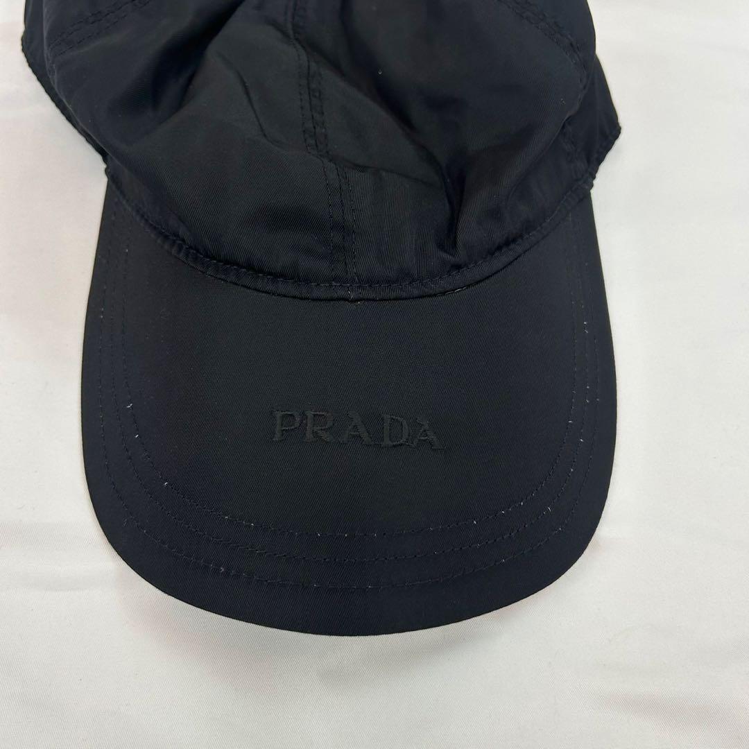 J531 プラダ イタリア製 ロゴ刺繍 ベースボールキャップ レディース