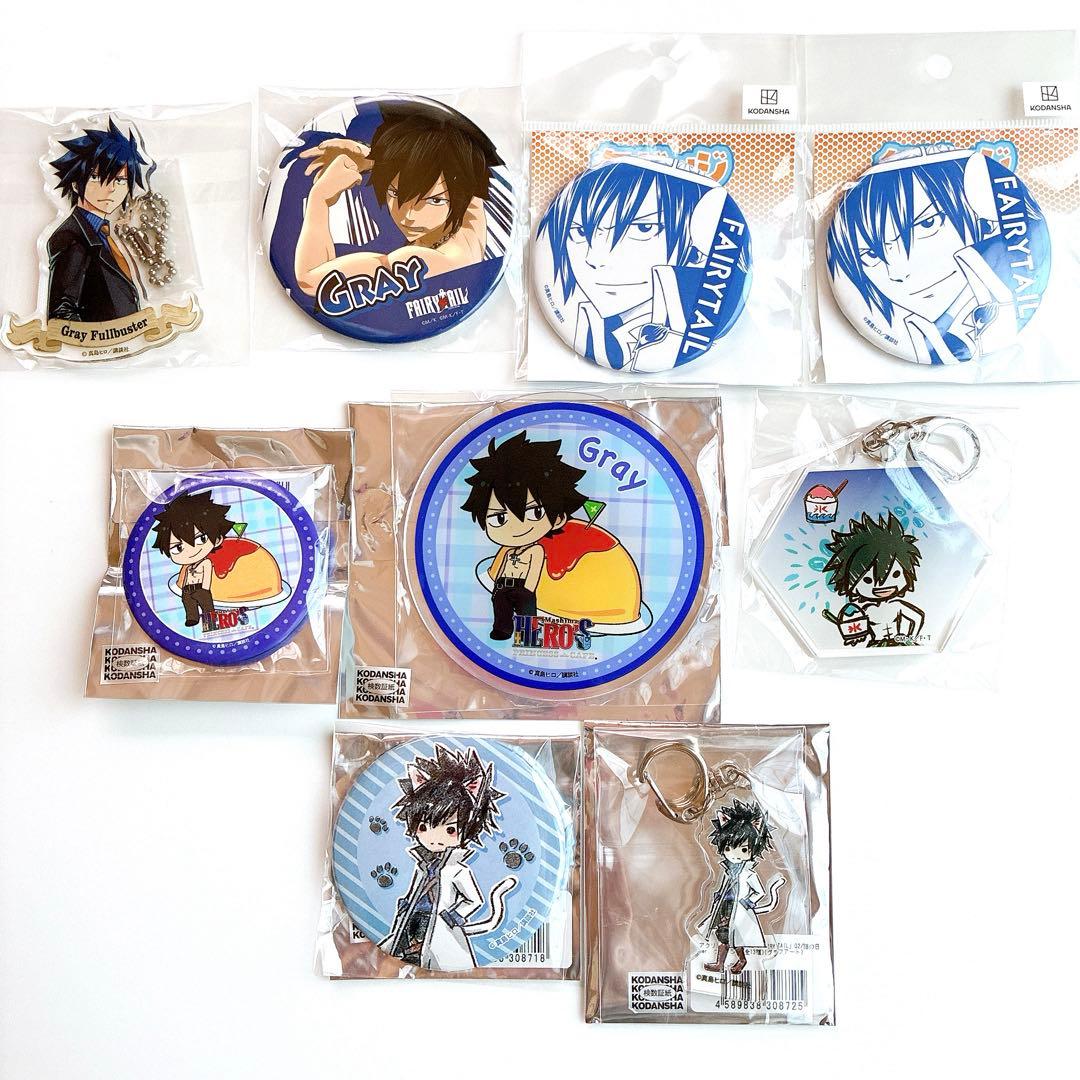 FAIRY TAIL 缶バッジ アクキー アクリルコースター グレイ 9個