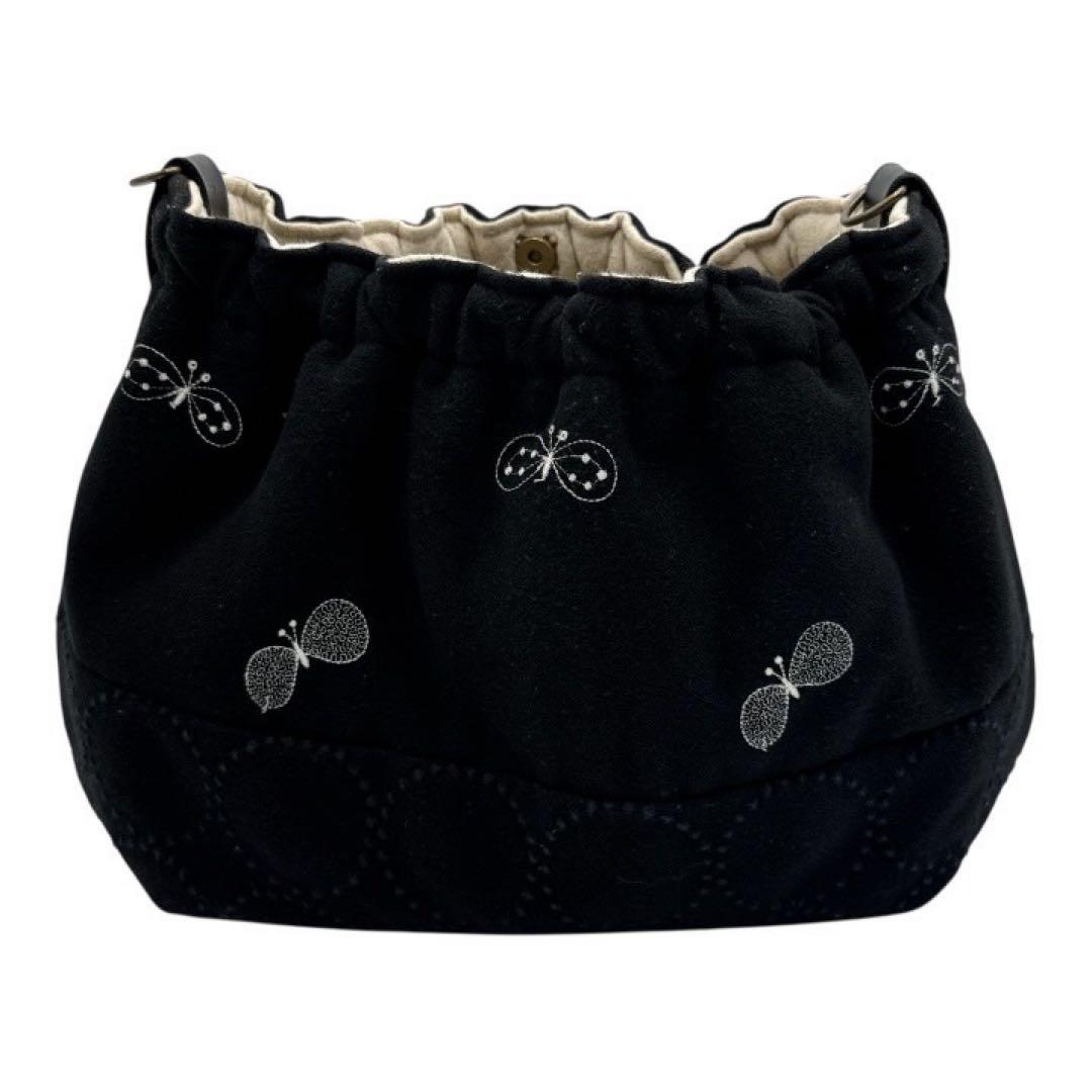 【R2】choucho×タンバリン ミナペルホネン生地 ショルダーバッグ　レザー