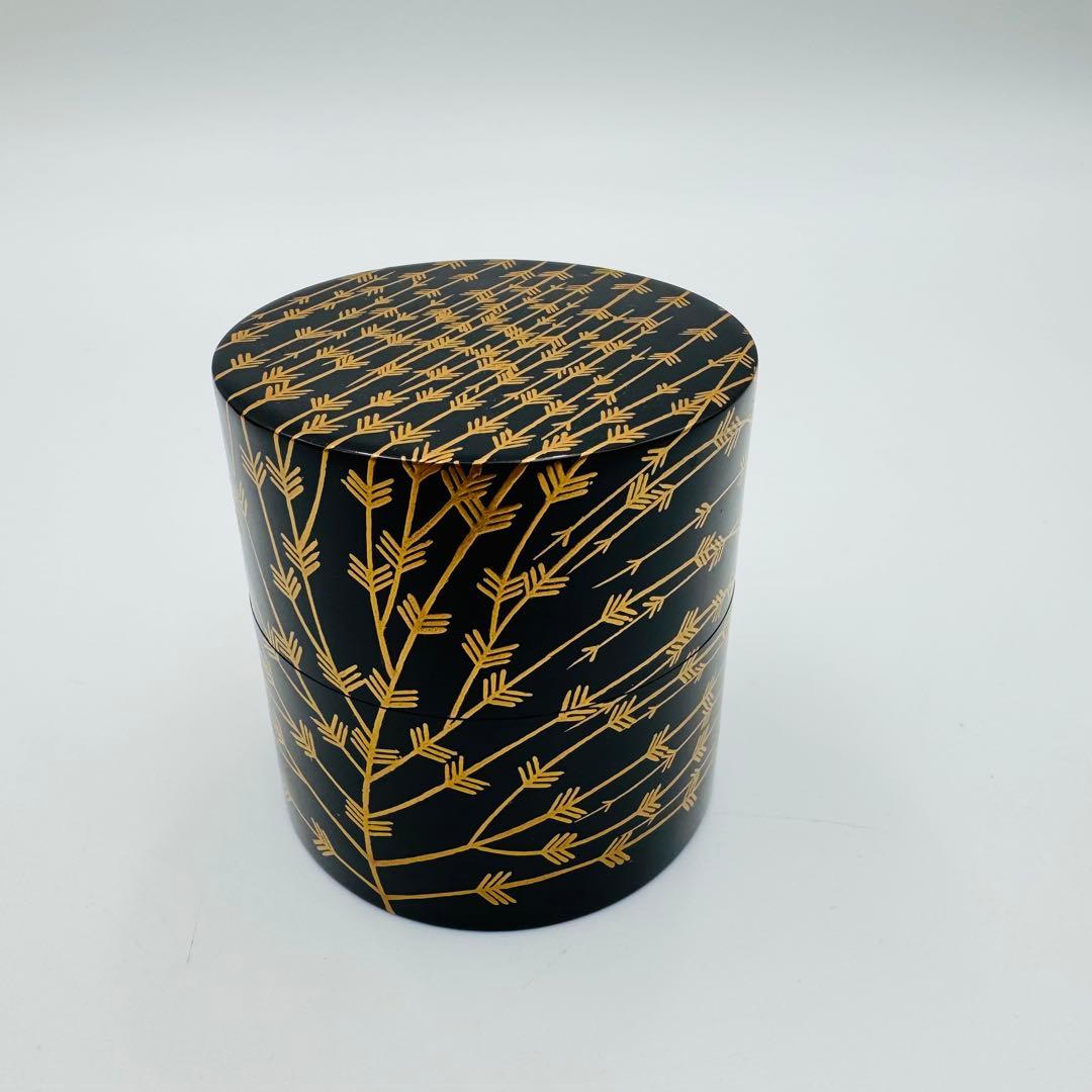 【一成　作　目張柳蒔絵　中次　棗　茶道具】骨董　アンティーク　インテリア