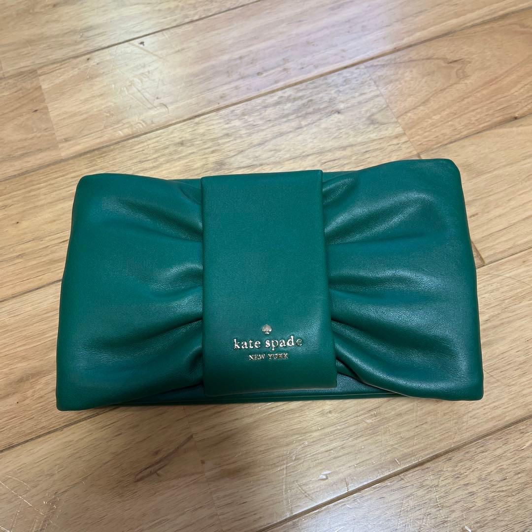 kate spade リボンデザイン ショルダーバッグ 緑