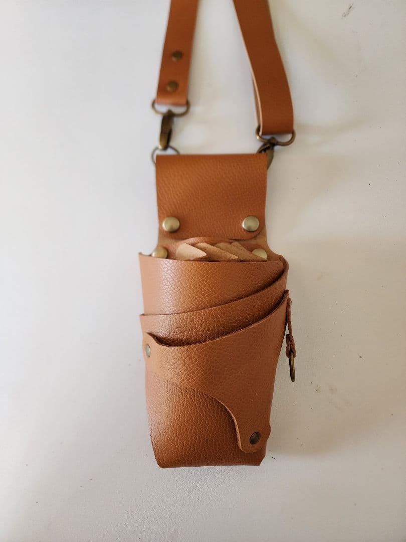 シザーケース 本革 4丁 キャメル