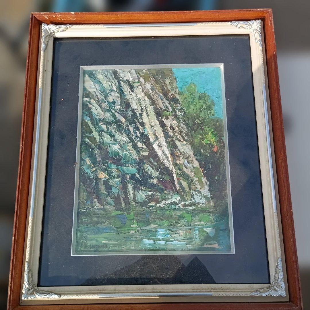 5191)西沢栄一　油絵F6号　額装