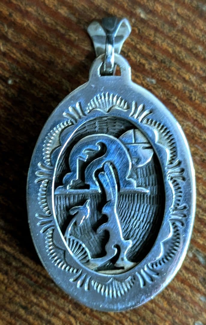 [アメリカ・インディアン]ターコイズ シルバーペンダント