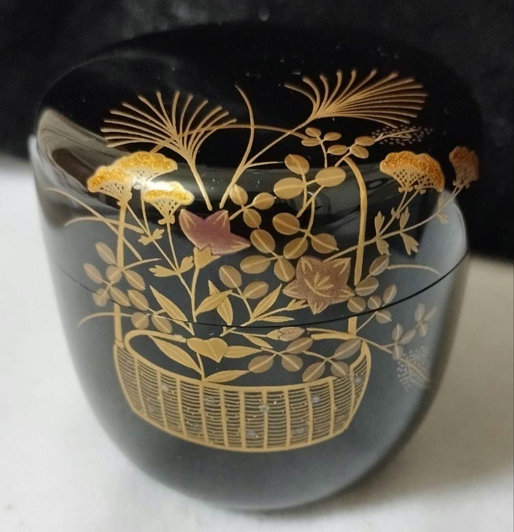 花篭蒔絵 中棗 治峰