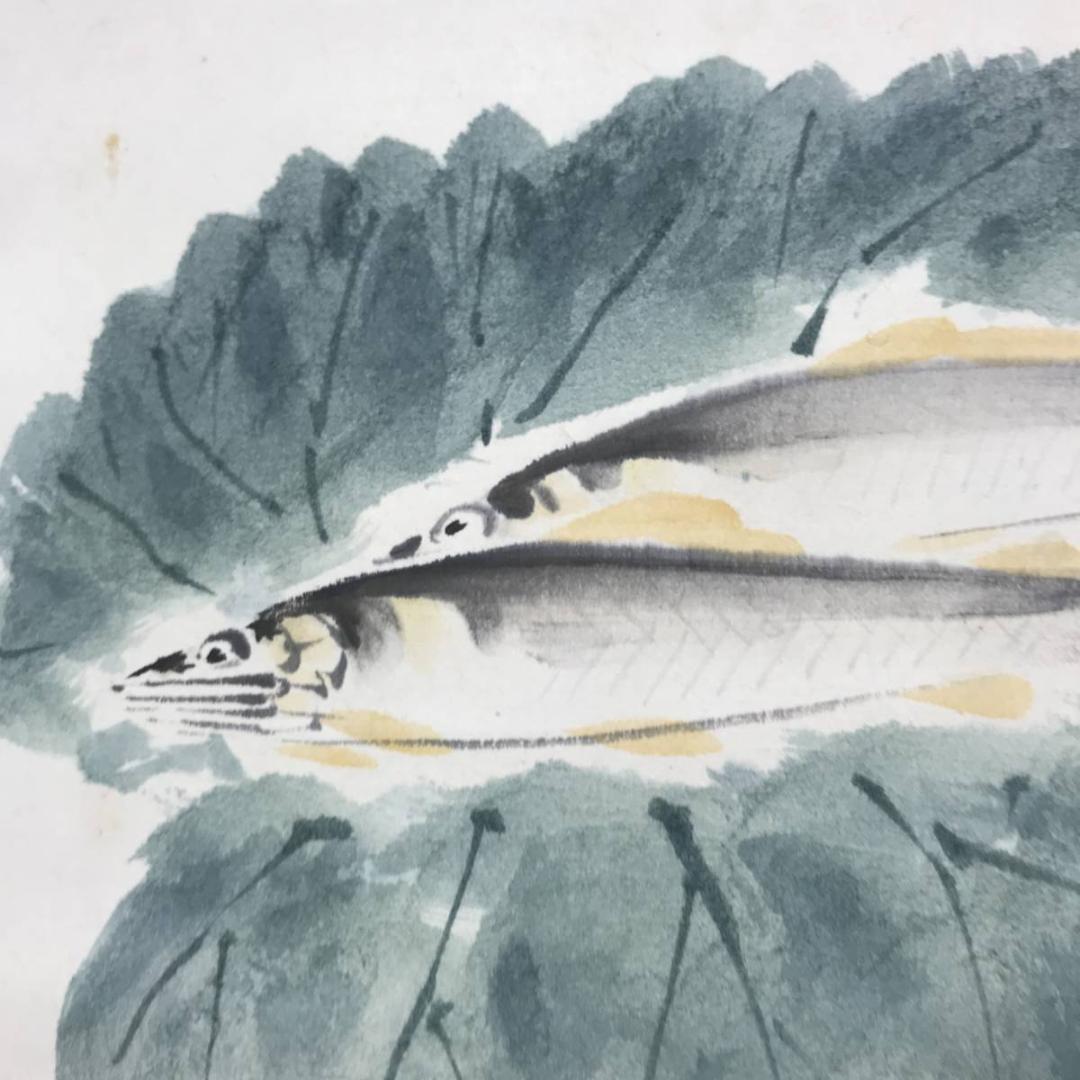 南海/鮎図/アユ図/掛軸/名家伝来/AC-183