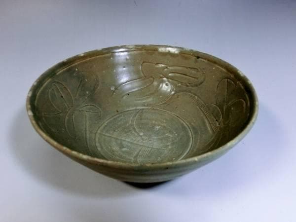 鉢■高麗青磁印花文古鉢 中国 古玩 茶碗 菓子器 菓子鉢 古美術 時代物 骨董■