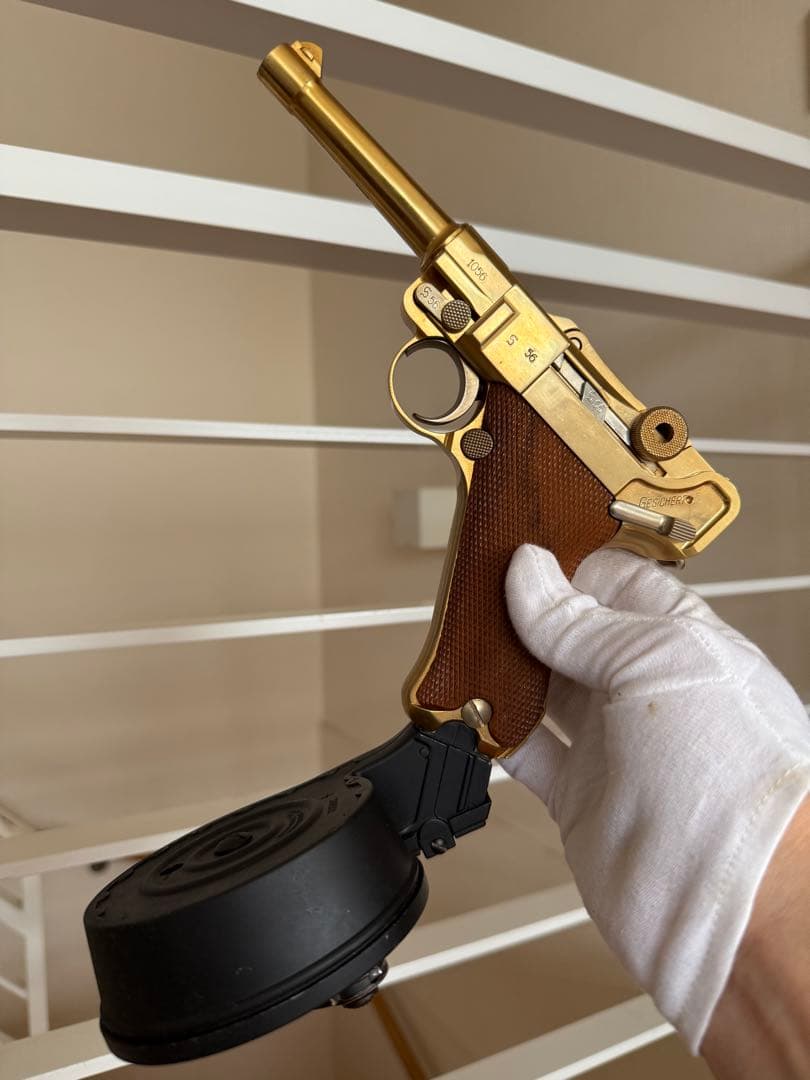 マルシン ゴールド ルガー P08 スネイルマガジン付き モデルガン タナカ