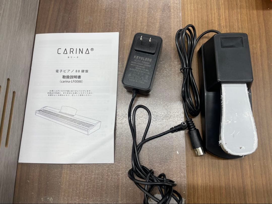 電子ピアノ88鍵盤 給電タイプ　木目調ボディ　グレー　訳あり