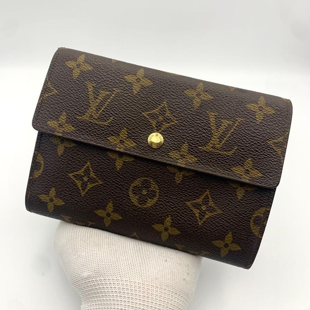 鑑定済み ルイヴィトン ポルトトレゾール エテュイ パピエ 三つ折り 財布