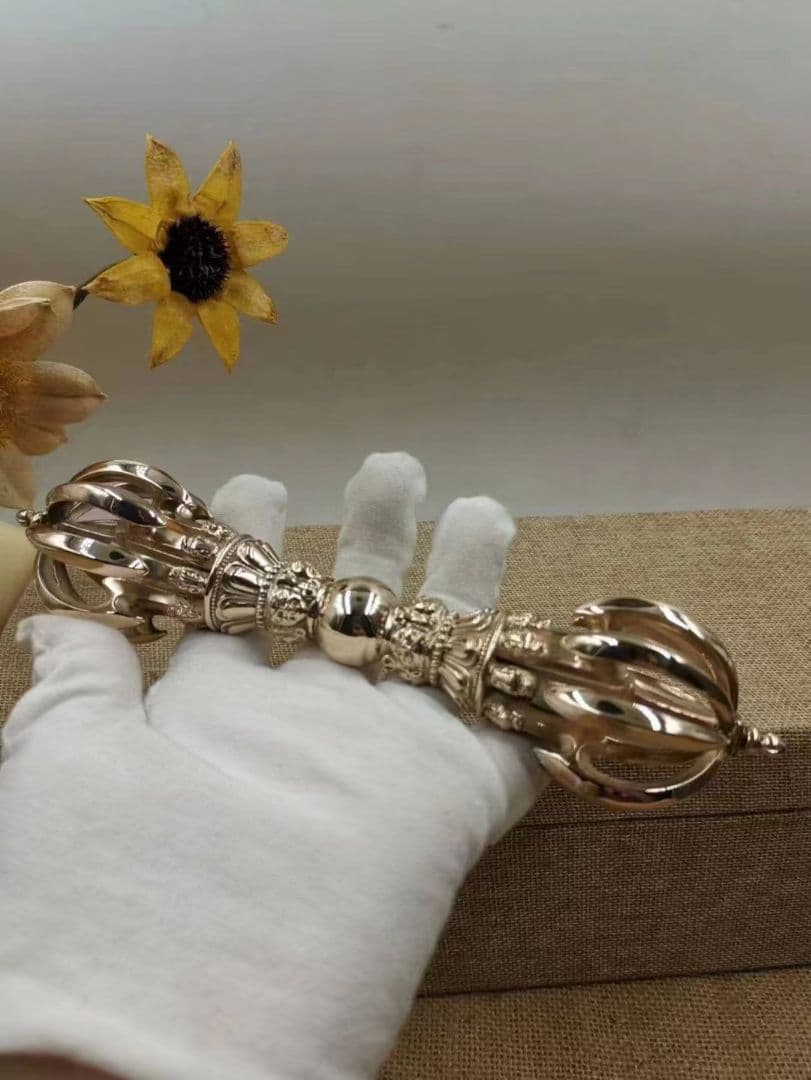 【修縁堂】密教法具 真言宗 法器 鬼面九鈷杵vajra21CM