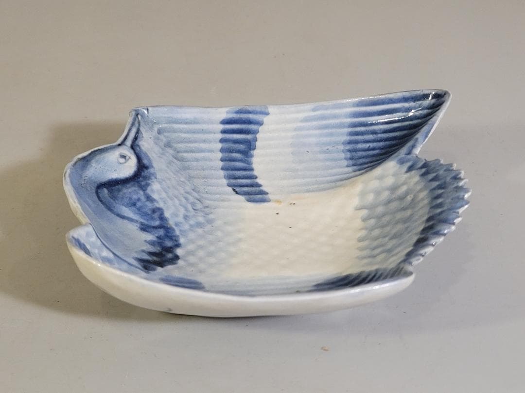 古美術 古九谷 染付 鳥型 皿 五客