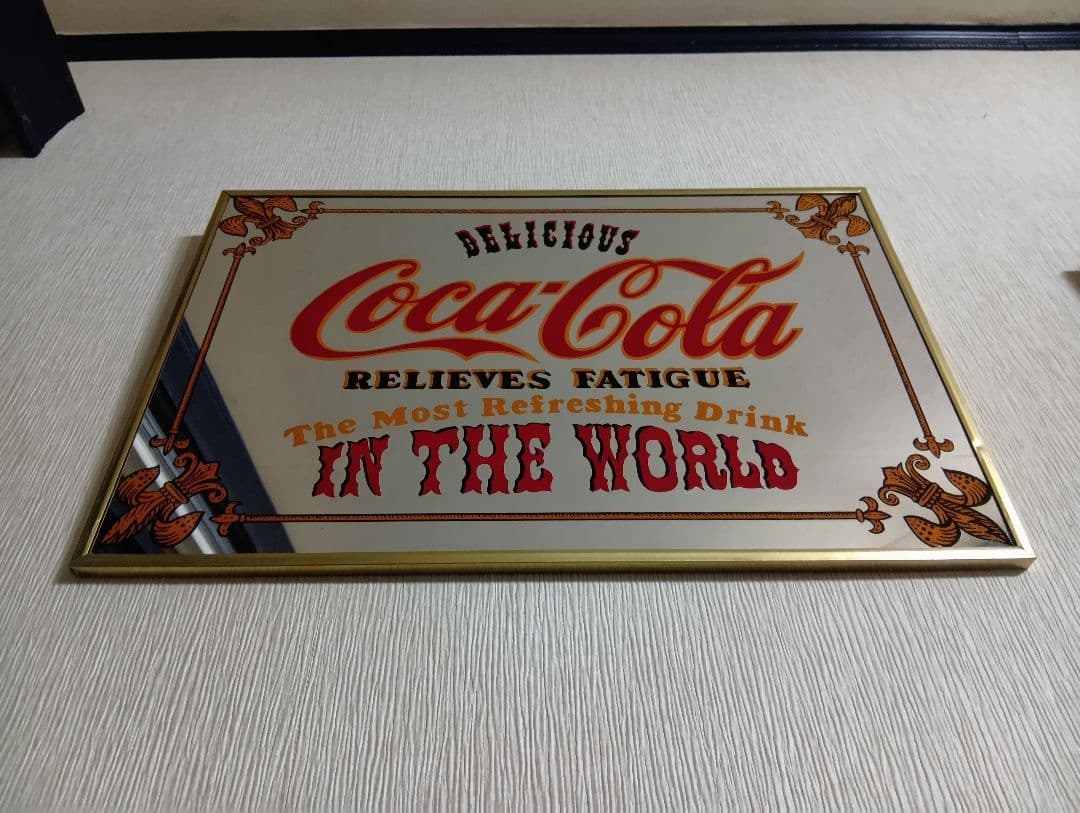 1980's Coca-Cola　当時物　ビンテージ　パブミラー　広告プレート