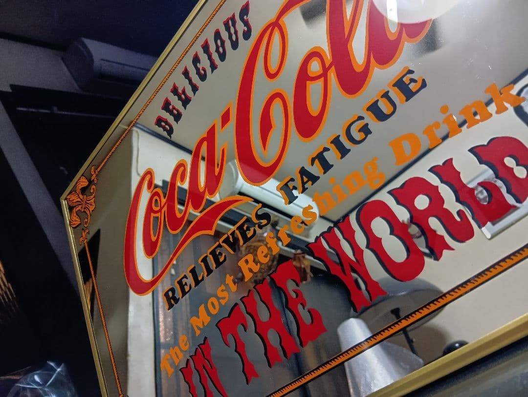 1980's Coca-Cola　当時物　ビンテージ　パブミラー　広告プレート
