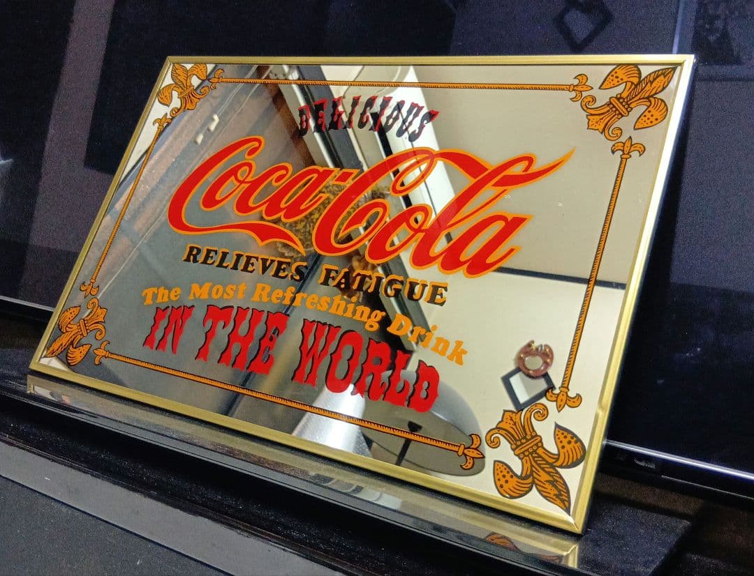 1980's Coca-Cola　当時物　ビンテージ　パブミラー　広告プレート