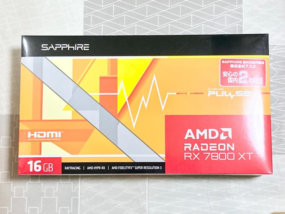 新品未開封 保証付 RX 7800 XT SAPPHIRE PULSE 16GB
