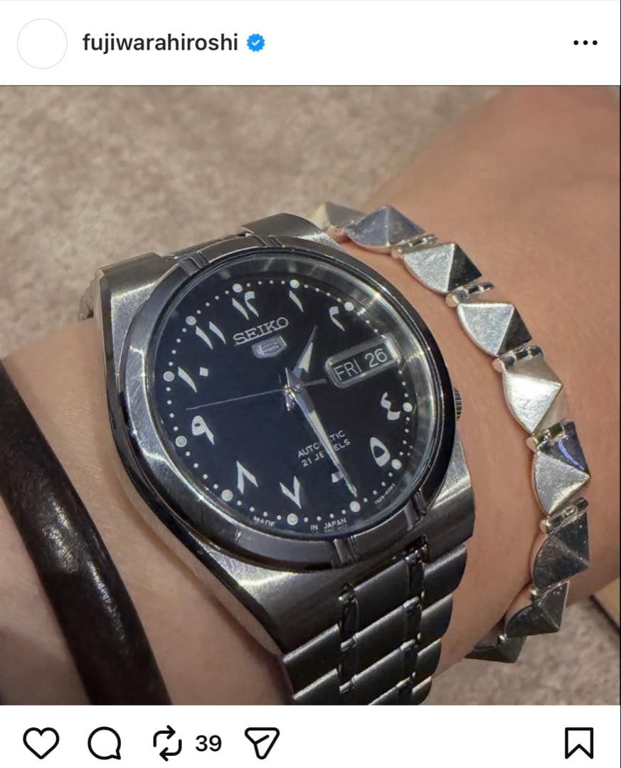 ま*ー様 新品未使用 国内未発売 藤原ヒロシ SEIKO 5 セイコー5 アラビ