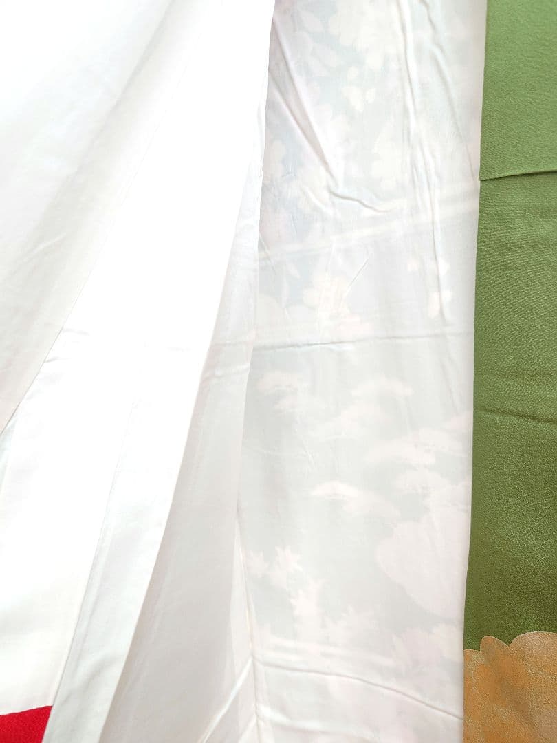 FN11979y 早い者勝ち！着物 振袖 正絹 花柄 御所車 155〜165cm