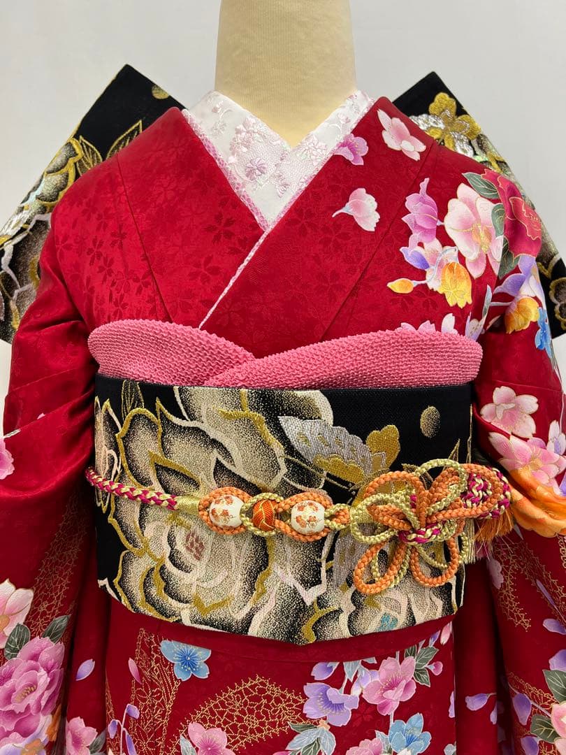 振り袖　フルセット　別誂長襦袢　成人式　刺繍入り　金彩加工　682