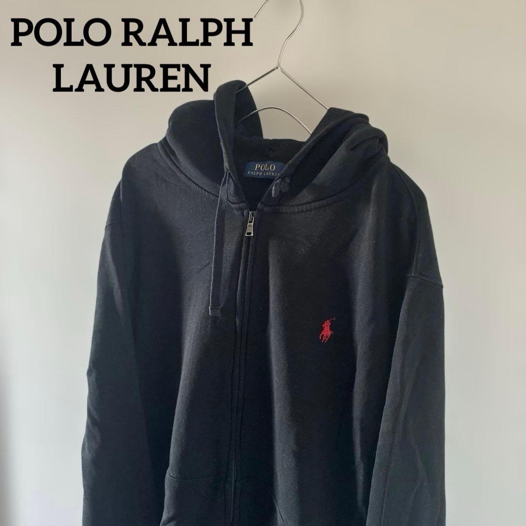 POLORALPHLAURENポロラルフローレンジップスウェットパーカーブラック