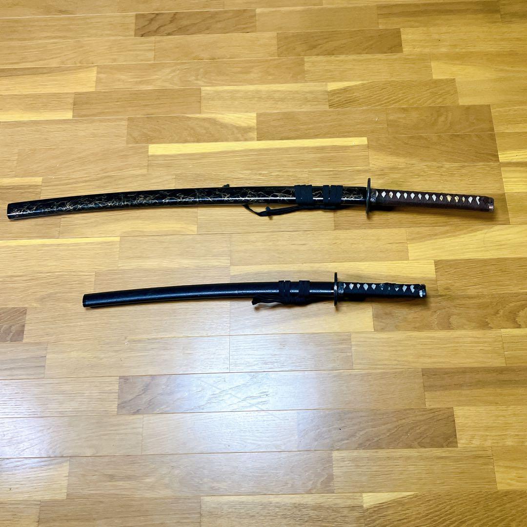 模造刀】大小拵え 2本セット 打刀と脇差 約103cm 72cm