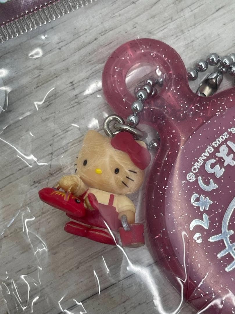 希少 当時物 ハローキティ 夕焼け マスコット付きハンドミラー 7種 03年