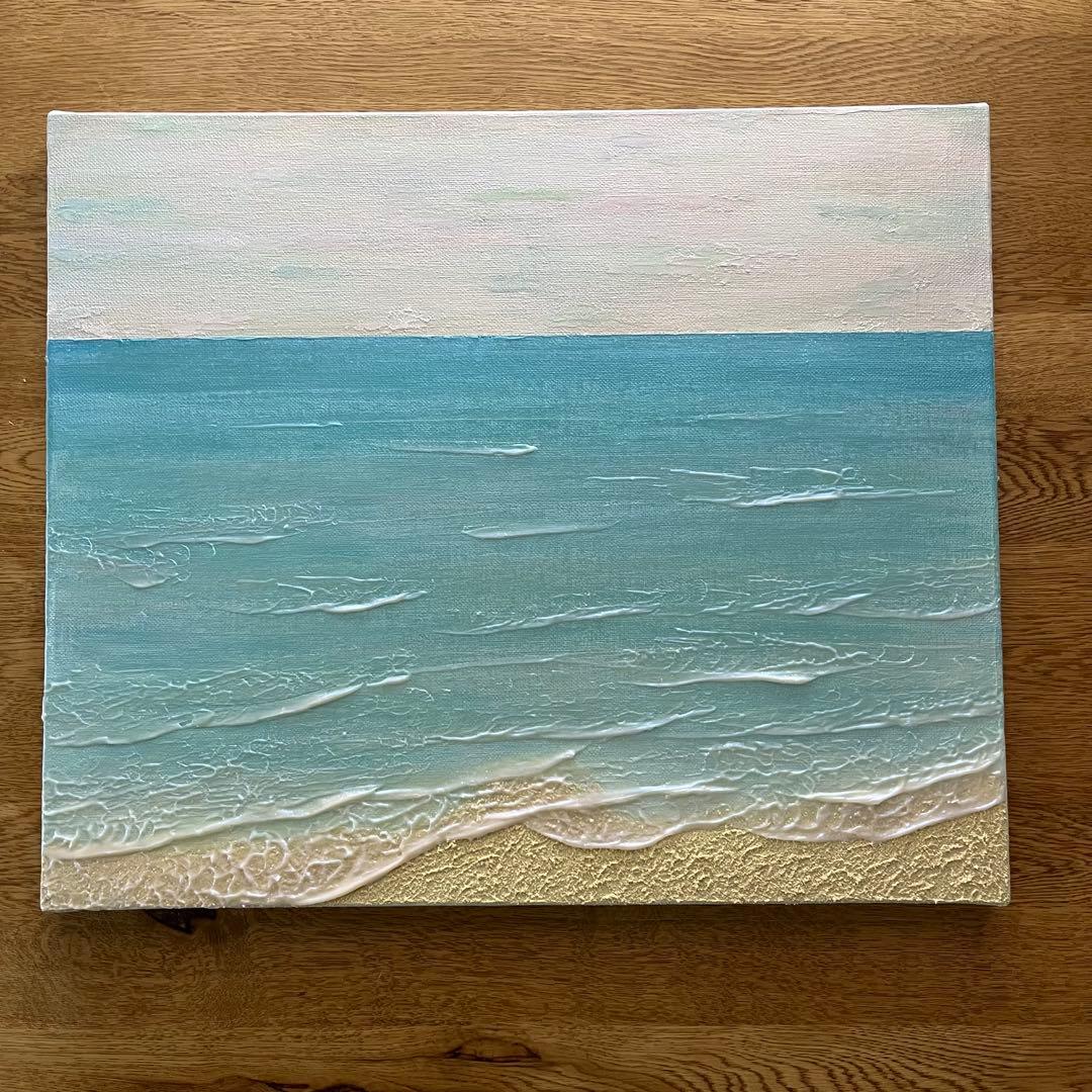 海景 海の風景画 アクリル絵具 テクスチャーアート seaart 海の絵
