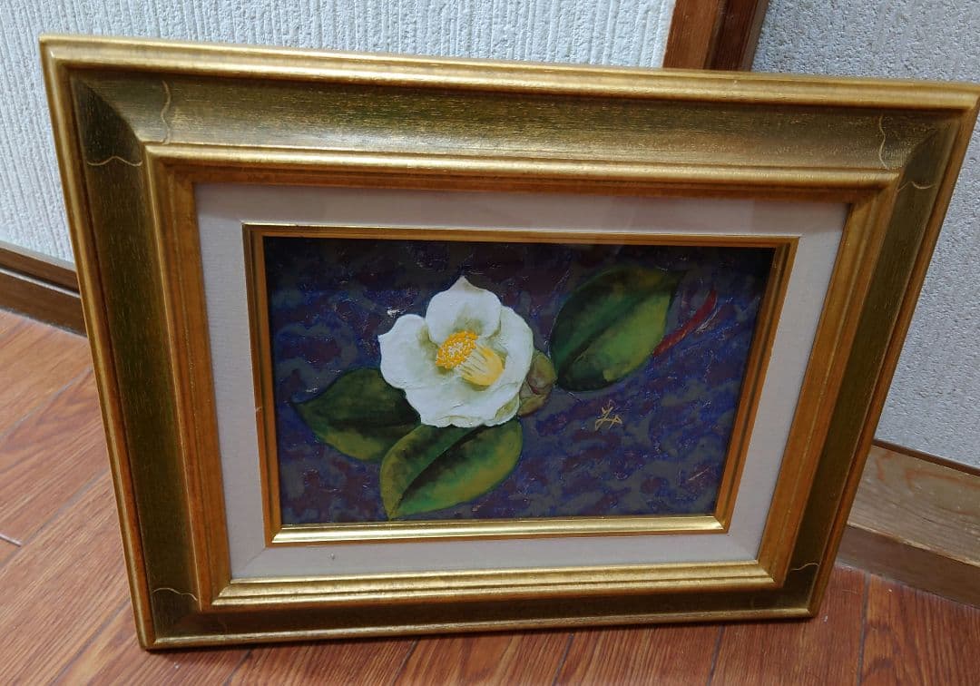 田中みどり 「白椿」真筆 油絵 絵画 SM 油彩
