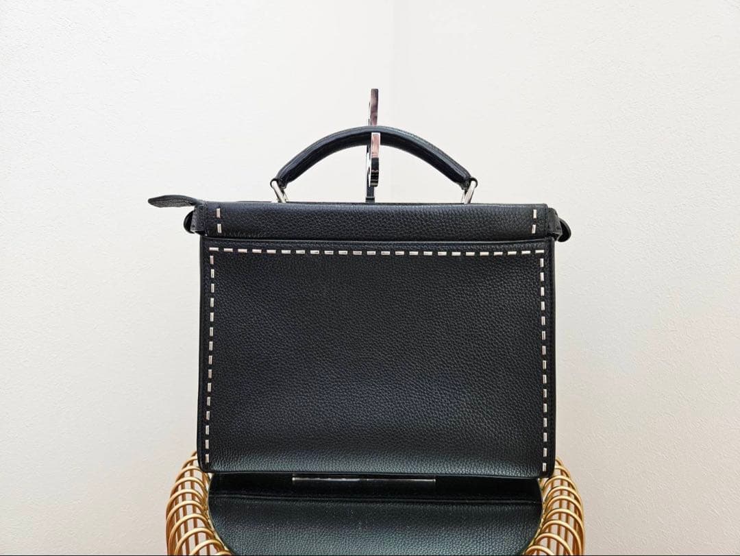 【美品】FENDI セレリア ピーカブー フィットミニ レザー2WAYブラック