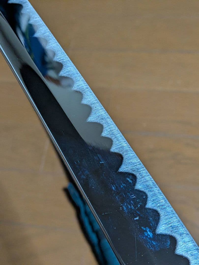 模造刀 大小2本セット 龍鍔 青糸 黒石目 全長104cm/71cm 美術刀