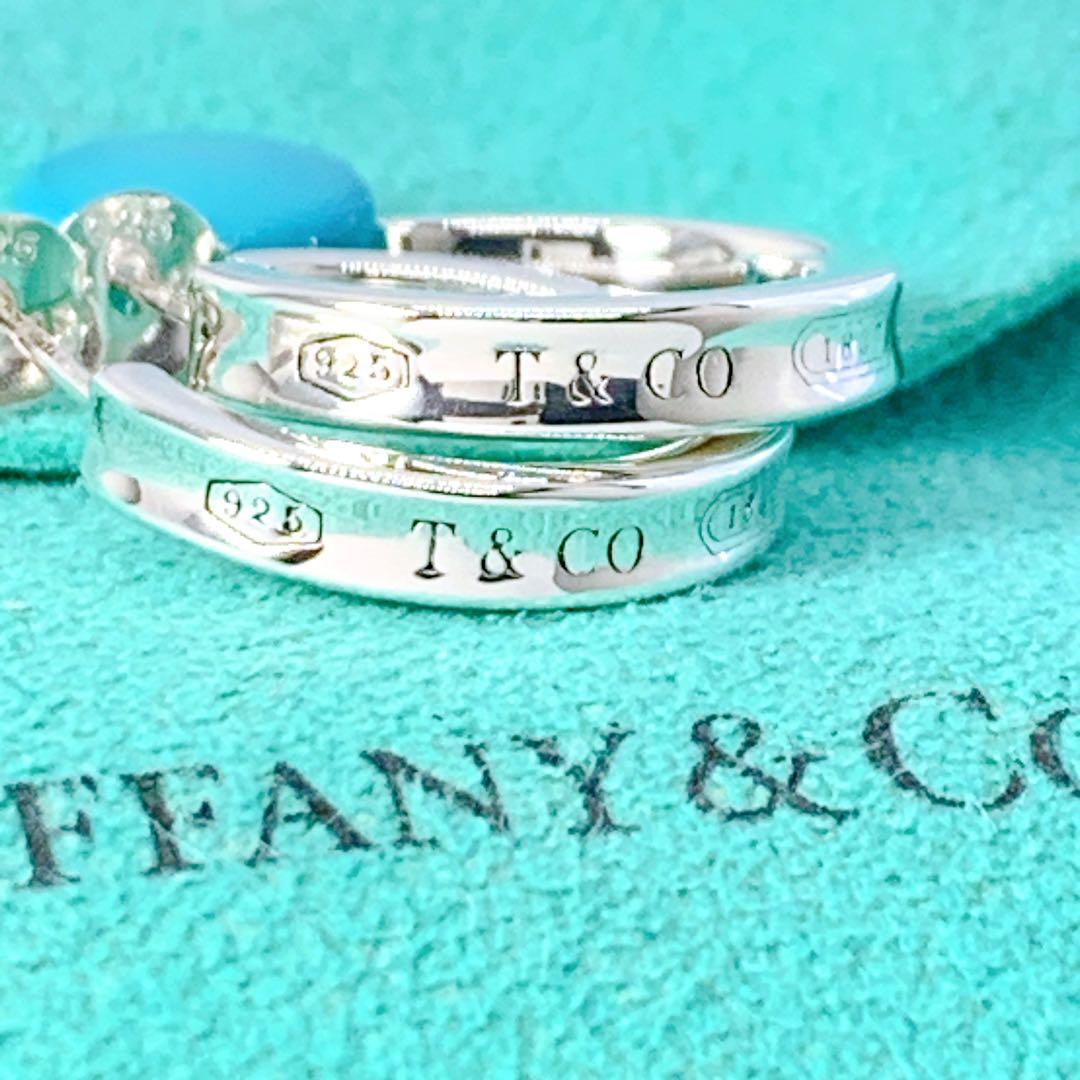 美品 ティファニー 1837 ナロー フープ ピアス キャッチ社外品 シルバー