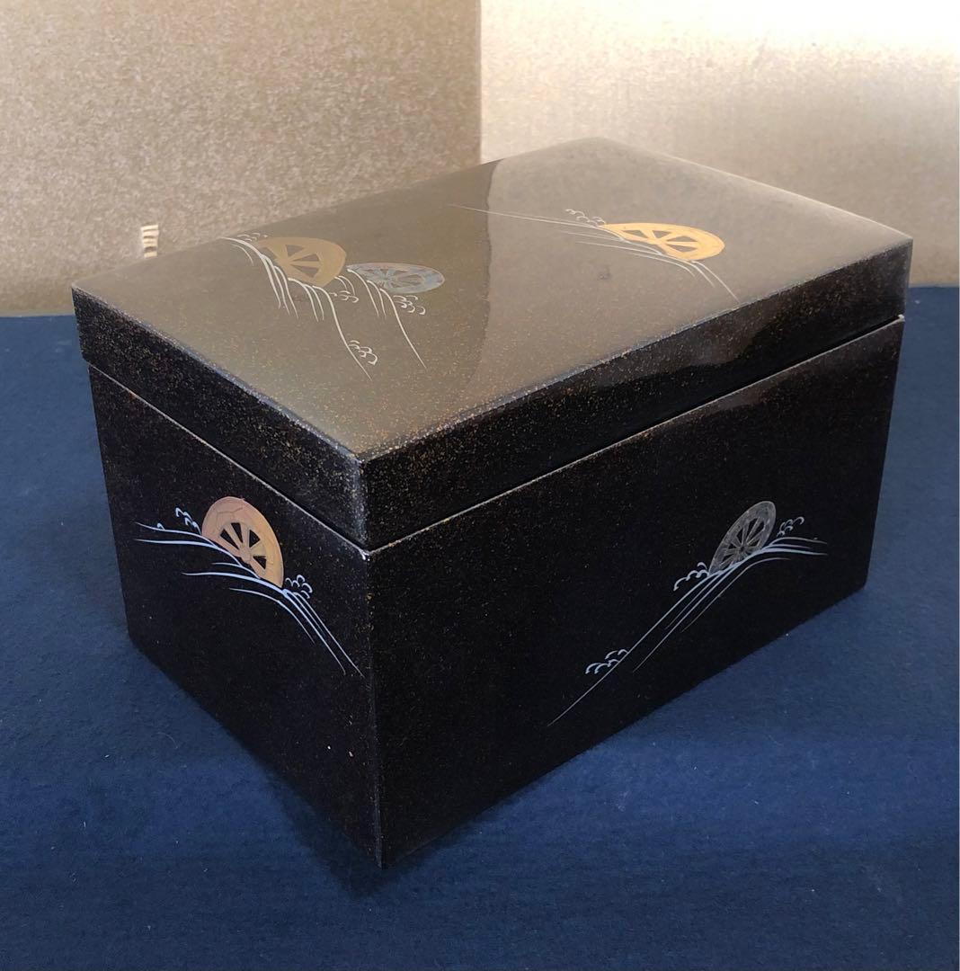 ❗️割引《R》茶道具 梨地 波車蒔絵 螺鈿 青貝 茶箱 木製漆器　250729F2