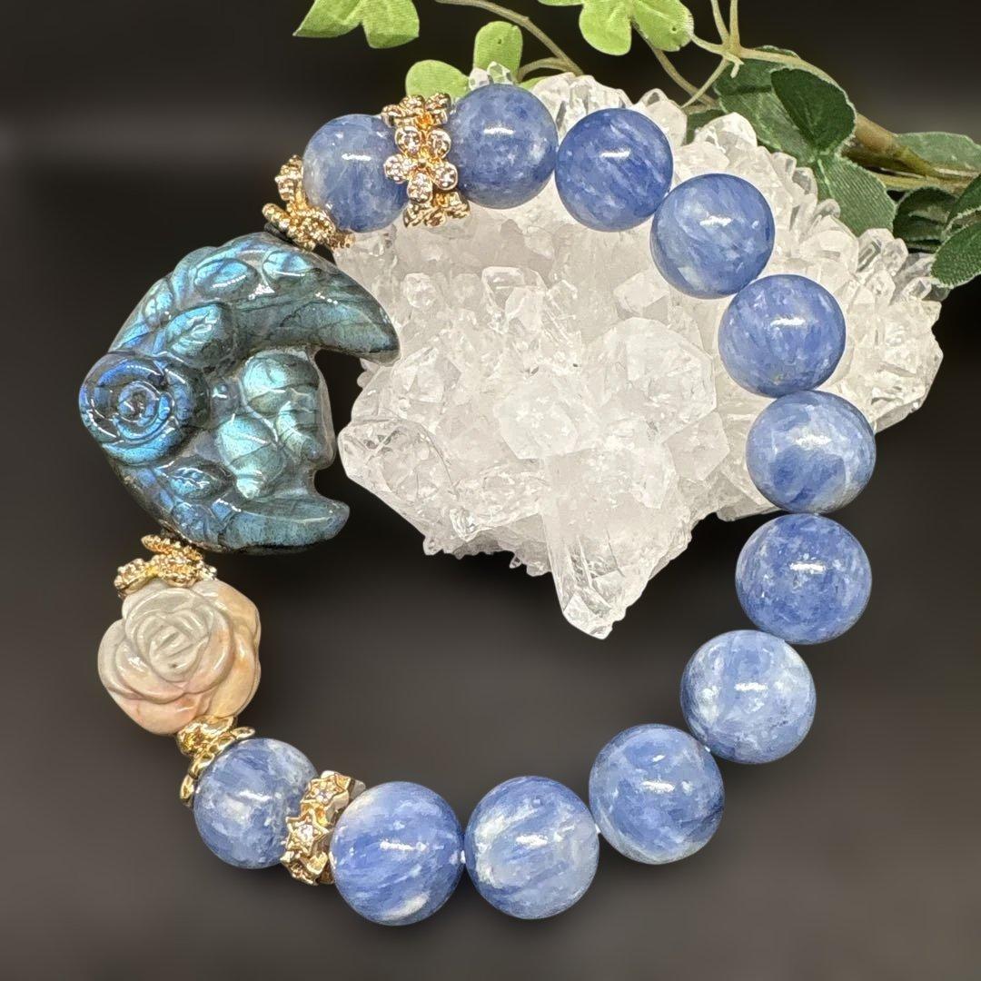 ＊sora⭐️様お取置き7,/2＊ラブラドライト　月とウサギ　カイヤナイトシリカ